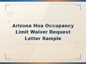 Arizona Hoa Occupancy Limit Waiver Request Letter