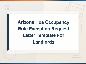 Arizona Hoa Occupancy Rule Exception Appeal Letter Template