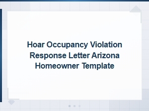 Arizona Hoa Occupancy Violation Response Letter Template