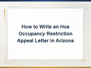 Arizona Hoa Occupancy Restriction Appeal Letter Template