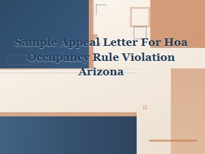 Arizona Hoa Occupancy Violation Appeal Letter Template