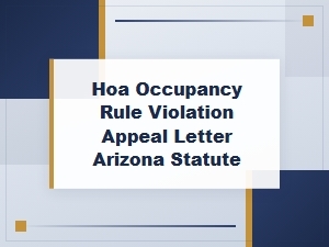 Appealing Hoa Occupancy Violations Under Arizona Law